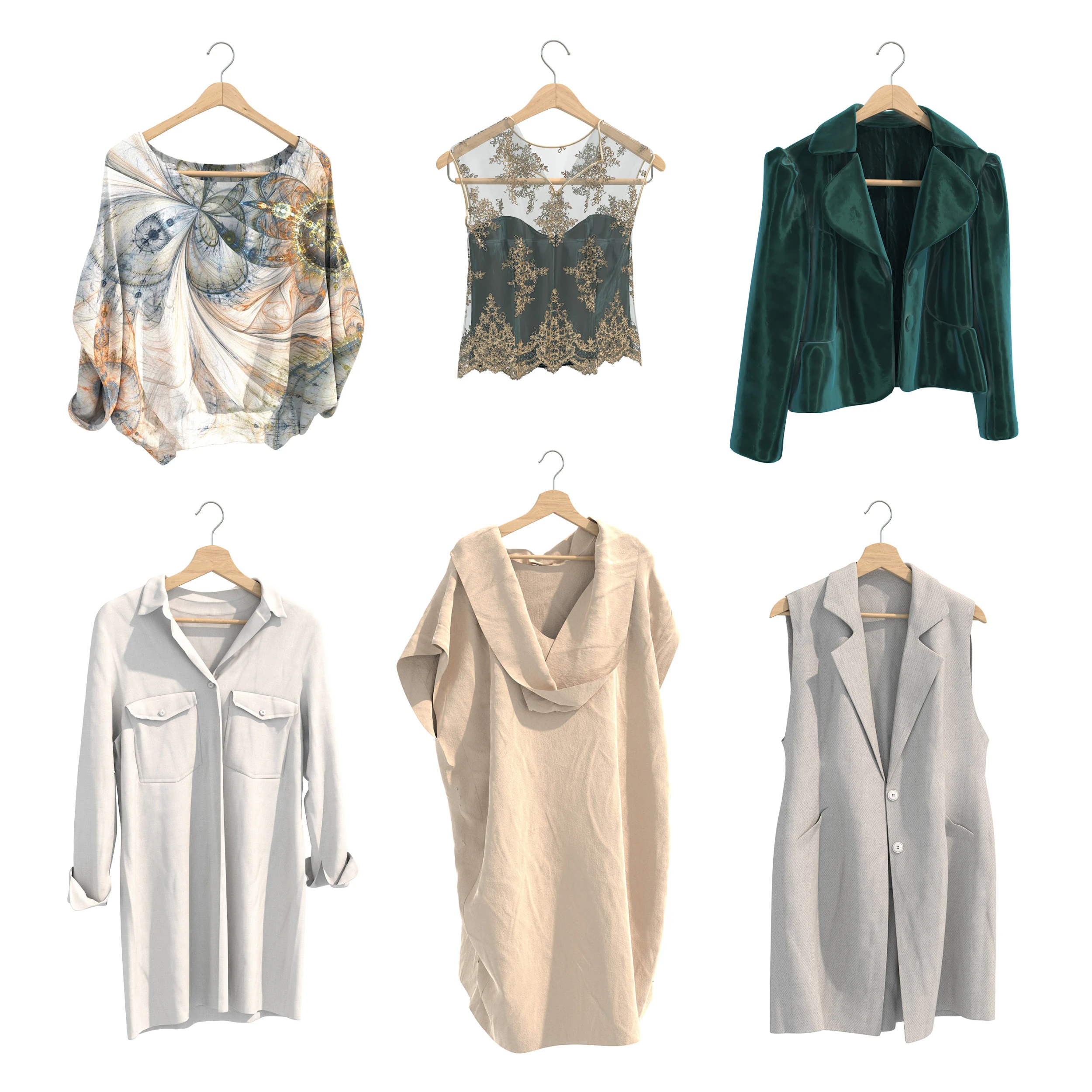 Women Clothing Collection 20 3D Model .c4d .max .obj .3ds .fbx .stl .blend 