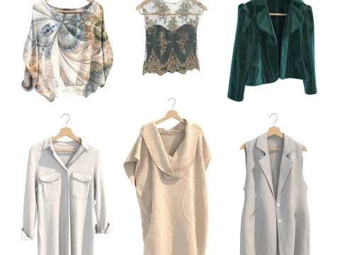 Cole&ccedil;&atilde;o de roupas femininas 20 Modelo 3D