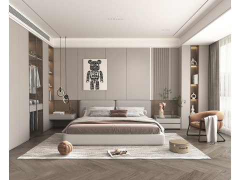 Modern Bedroom Scene 43 Modelo 3D