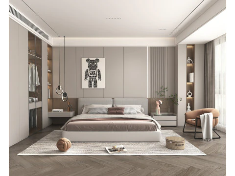 Modern Yatak Odası Sahnesi 43 3D Model