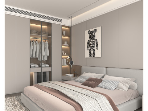 Modern Bedroom Scene 43 Modello 3D