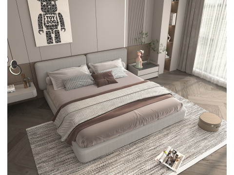 Modern Bedroom Scene 43 Modello 3D