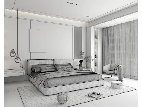 Cena Moderna Do Quarto 43 Modelo 3D