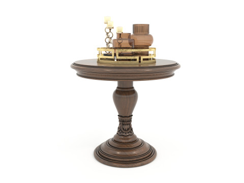 Classic European Style Coffee Table and Armchair 25 3D Model
