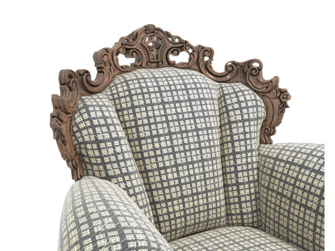 Classic European Style Coffee Table and Armchair 25 3D Model