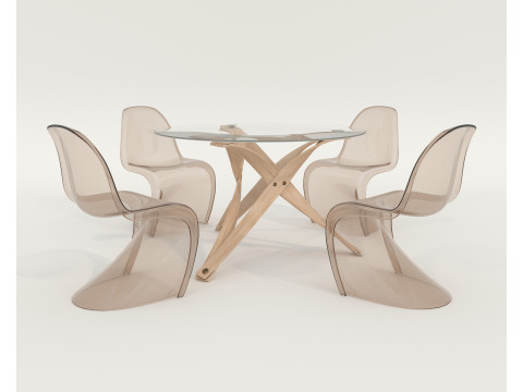 Modern Dining Table and Chairs 41 3D 모델