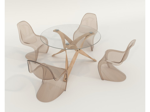 Modern Dining Table and Chairs 41 3D Model