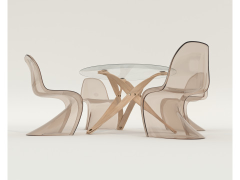 Modern Dining Table and Chairs 41 3D Model