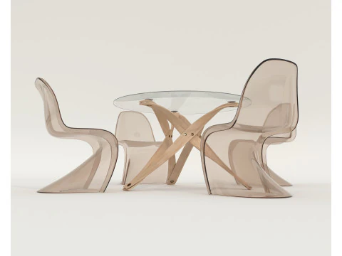 Modern Dining Table and Chairs 41 3D Model