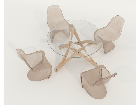 Modern Dining Table and Chairs 41 3D Model