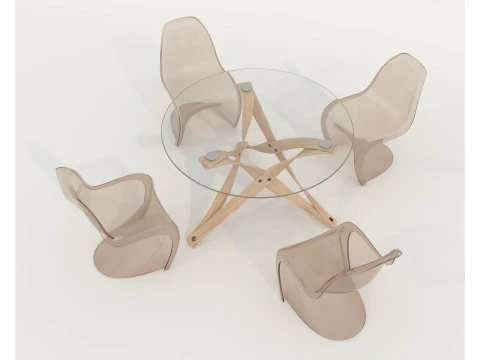 Modern Dining Table and Chairs 41 3D Model