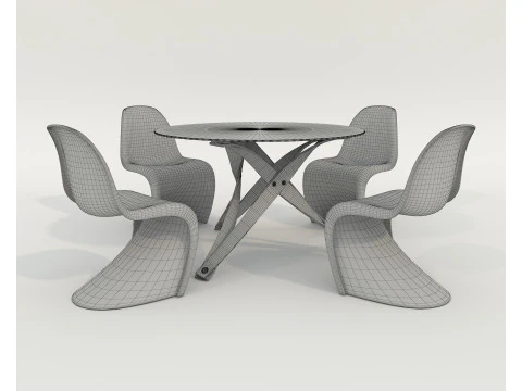Modern Dining Table and Chairs 41 3D Model