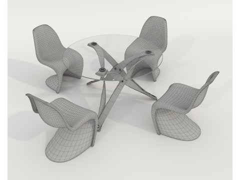 Modern Dining Table and Chairs 41 3D Model