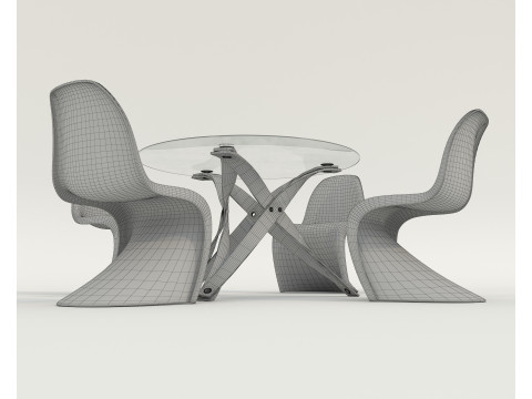 Modern Dining Table and Chairs 41 3D Model