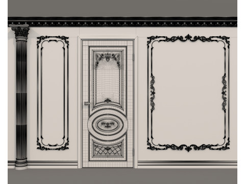 Wall Molding in Classic French style 47 Modello 3D