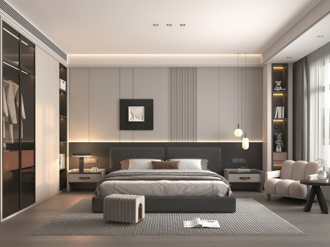 Modern Bedroom Scene 44 Modelo 3D