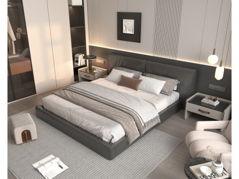 Modern Bedroom Scene 44 Modello 3D