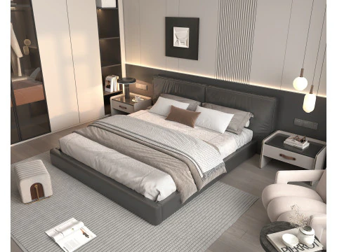 Modern Bedroom Scene 44 3D Model