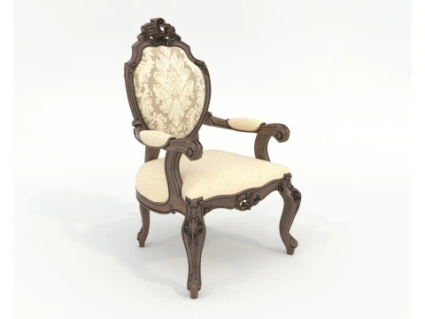 Classic European style Dining Table and Chairs 50 3D Model