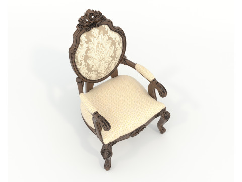 Classic European style Dining Table and Chairs 50 3D Model