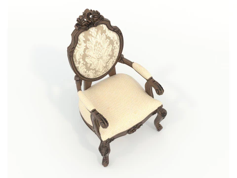 Classic European style Dining Table and Chairs 50 3D Model