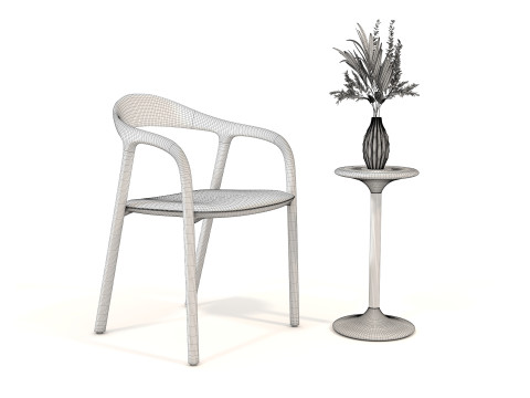 Modern Coffee Table and Chair 19 3D 模型