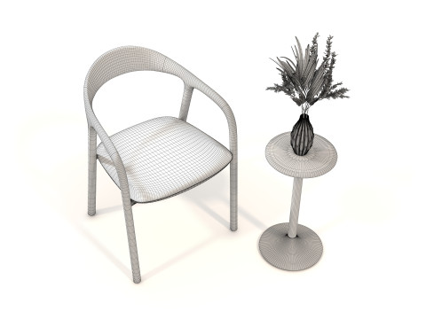 Modern Coffee Table and Chair 19 3D 模型