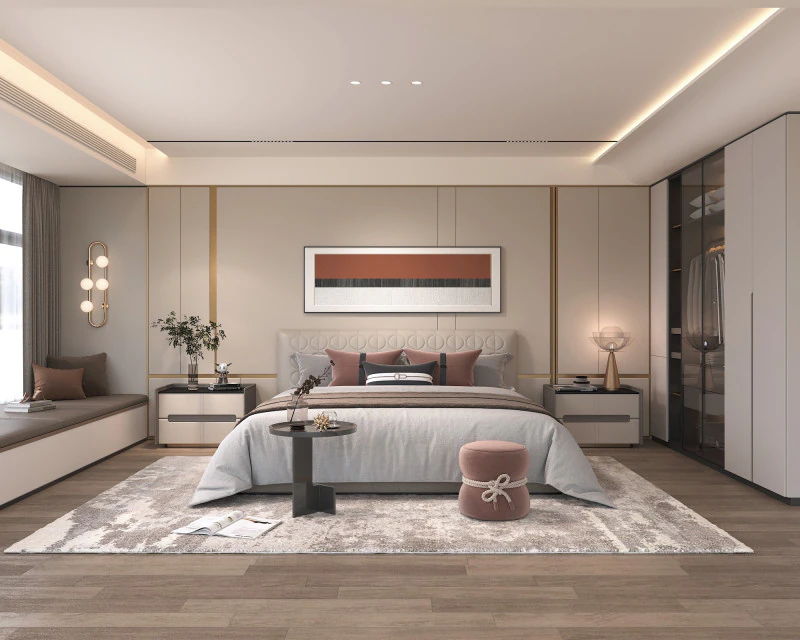 Moderne Schlafzimmerszene 45 3D Modell .c4d .max .obj .3ds .fbx .stl .blend