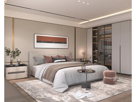 Moderne Schlafzimmerszene 45 3D Modell