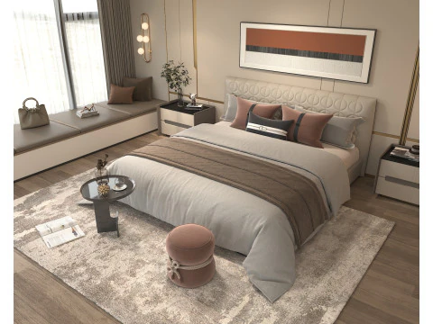 Moderne Schlafzimmerszene 45 3D Modell