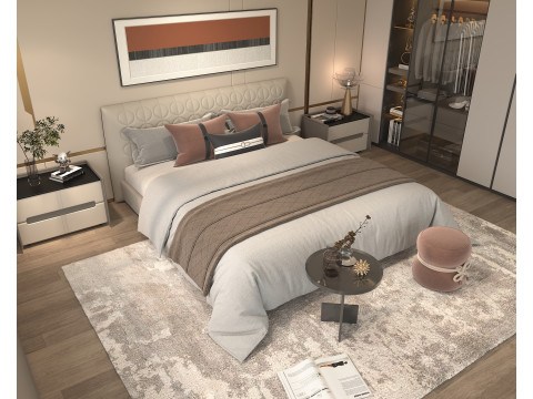 Modern Bedroom Scene 45 3D Модель
