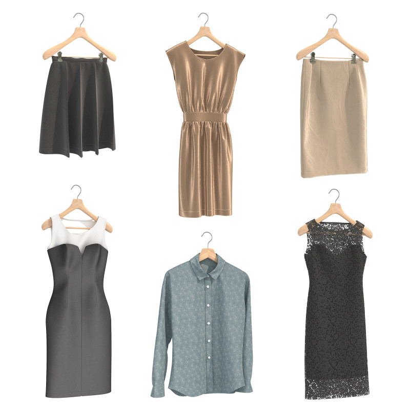 Women Clothing Collection 22 3D Model .c4d .max .obj .3ds .fbx .stl .blend