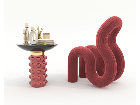Modern Coffee Table and Chair 20 Modelo 3D