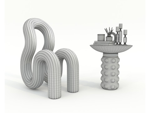 Modern Coffee Table and Chair 20 Modelo 3D