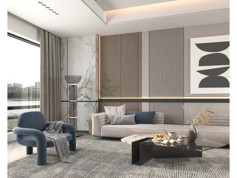 Living Room Scene 12 3D Model