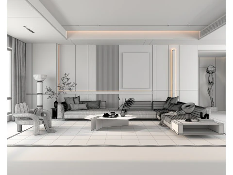 Living Room Scene 12 3D Model