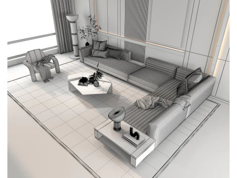 Living Room Scene 12 3D Model
