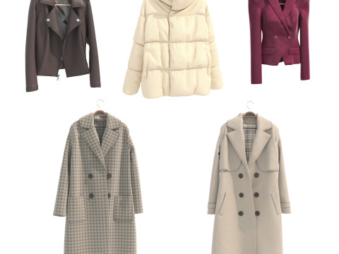 Coat on Hanger Collection 3 3D Model