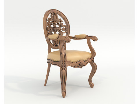 Classic European style Dining Table and Chairs 51 3D Model