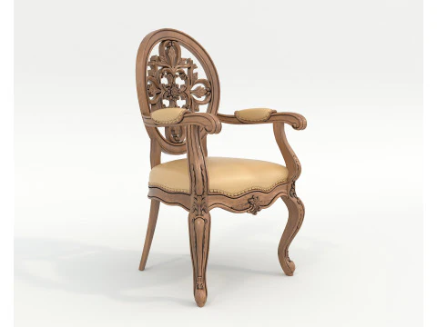 Classic European style Dining Table and Chairs 51 3D Model