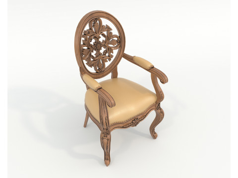 Classic European style Dining Table and Chairs 51 3D Model