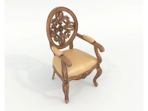 Classic European style Dining Table and Chairs 51 3D Model