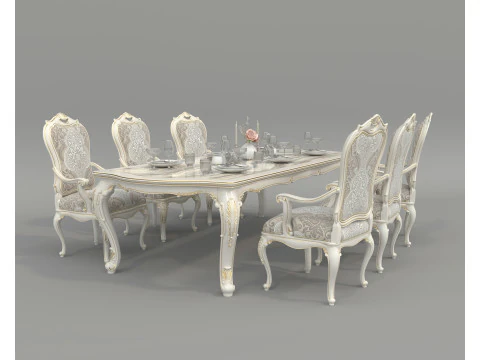 经典欧式餐桌椅52 3D 模型
