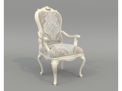 Classic European style Dining Table and Chairs 52 3D Model