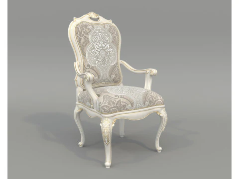 Classic European style Dining Table and Chairs 52 3D Model