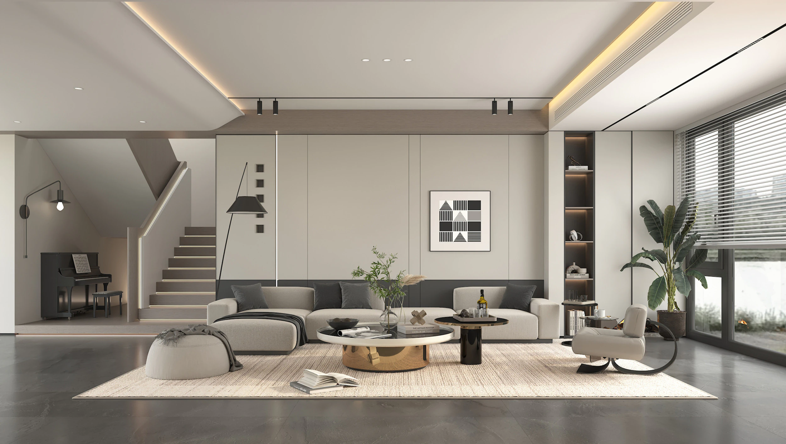 Living Room Scene 13 3D Model .c4d .max .obj .3ds .fbx .stl .blend 