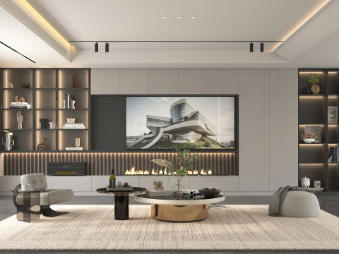 Living Room Scene 13 3D Model