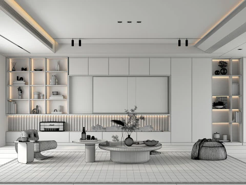 Living Room Scene 13 3D Model