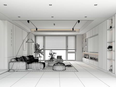 Living Room Scene 13 3D Модель