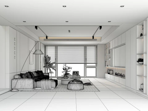 Living Room Scene 13 3D Model